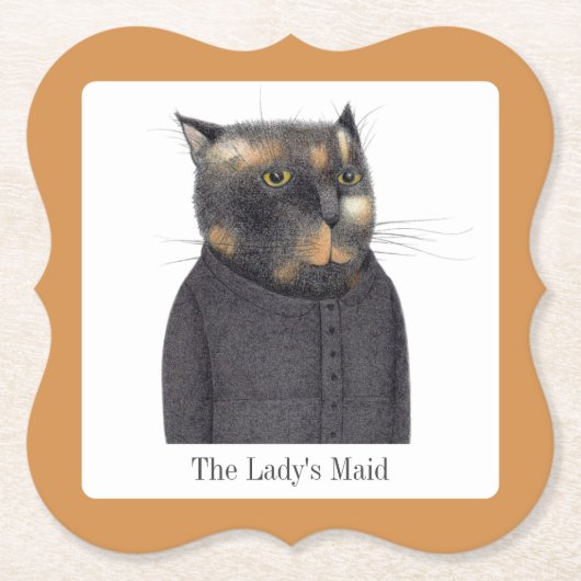 LADY'S MAID CAT Bracket Paper Untersetzer + Text (Vorderseite)