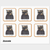 LADY'S MAID CAT Large Square Stickers + Text (Blatt)