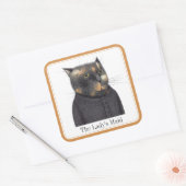 LADY'S MAID CAT Large Square Stickers + Text (Umschlag)