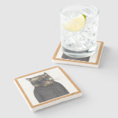 LADY'S MAID CAT Marble Stone Untersetzer (Seitenansicht)