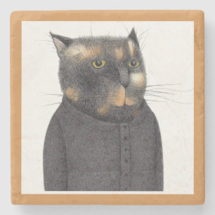 LADY'S MAID CAT Marble Stone Untersetzer