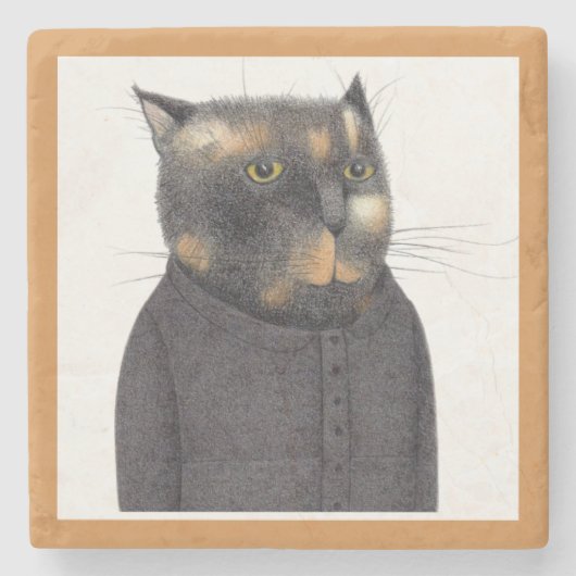 LADY'S MAID CAT Marble Stone Untersetzer (Vorderseite)