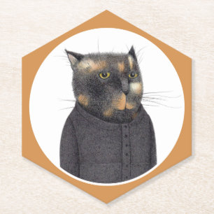 LADY'S MAID CAT Pointy Hexagon Paper Untersetzer