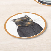 LADY'S MAID CAT Round Paper Untersetzer (Angewinkelt)