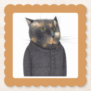 LADY'S MAID CAT Scallop Square Untersetzer