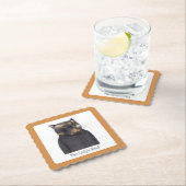 LADY'S MAID CAT Scallop Square Untersetzer + Text (Vor Ort)