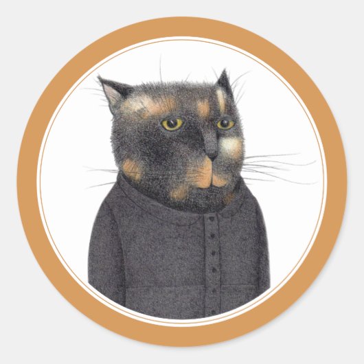 LADY'S MAID CAT Small Round Stickers (Vorderseite)