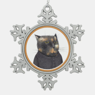 LADYs MAID CAT-Zinnschneeflocke-Ornament Schneeflocken Zinn-Ornament