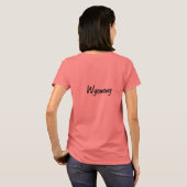 Ladys Melange Ringer T - Shirt mit Wyoming Text (Schwarz voll)