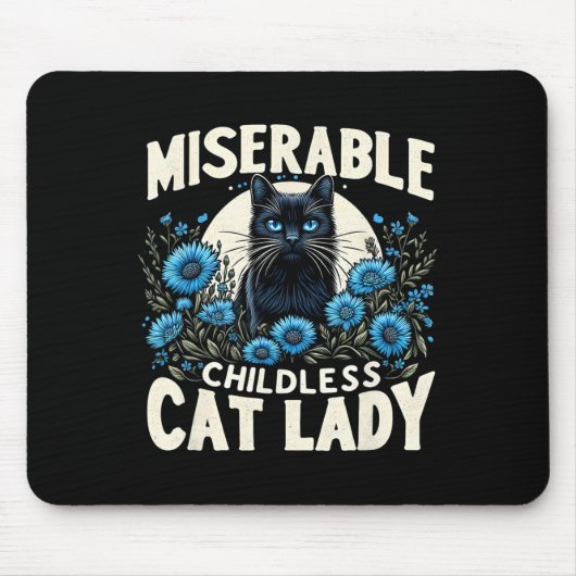 Ladys Miserable Chilless Cat Lady Us Election Da Mousepad (Vorne)