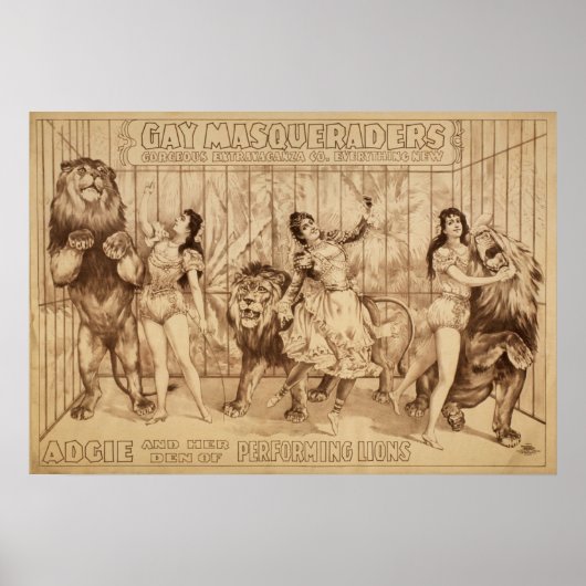 Ladys mit Darstellenden LIONS Act VAUDEVILLE Poste Poster (Vorne)