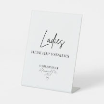 Ladys Modern Wedding Bad Basket Zeichen
