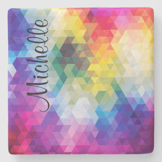 Ladys Monogram Abstrakt Drink Coaster Steinuntersetzer (Vorderseite)