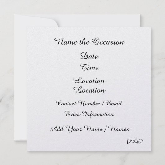 Ladys Night / Any Occasion - SRF Einladung (Rückseite)