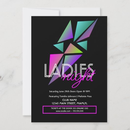 Ladys Night Club Bar Fraktal Flyer Einladung (Vorderseite)