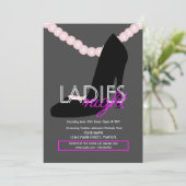 Ladys Night Club Bar Heel Pearls Flyer Einladung (Stehend Vorderseite)