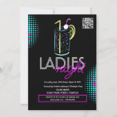 Ladys Night Club Cocktail Drink Neon Flyer Einladung (Vorderseite)
