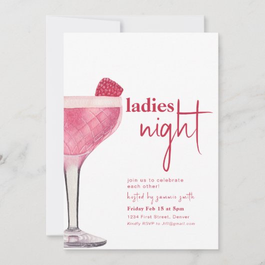 Ladys Night Dinner Party Einladung (Vorderseite)