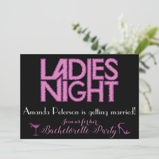 Ladys Night Einladungs-Design Einladung (Stehend Vorderseite)