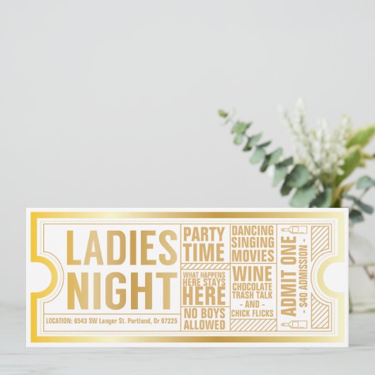 Ladys Night Invitation-Customize es! Einladung (Stehend Vorderseite)