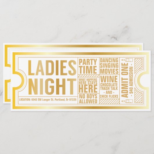 Ladys Night Invitation-Customize es! Einladung (Vorne/Hinten)