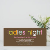 Ladys Night Junggeselinnen-Abschied Einladung (Stehend Vorderseite)