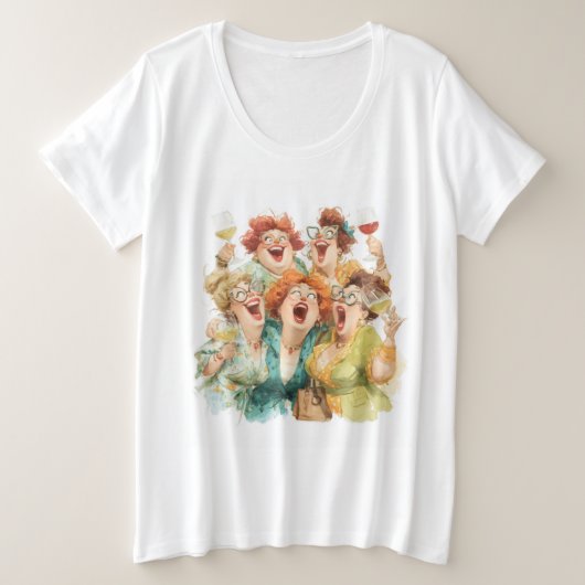 Ladys Night Laghter Große Größe T-Shirt (Design vorne)