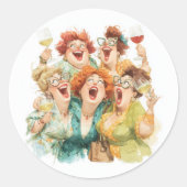 Ladys Night Laghter Runder Aufkleber (Vorderseite)