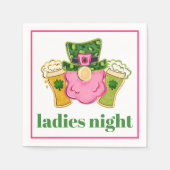 Ladys Night Leprechaun Beer St Patrick's Day Serviette (Vorderseite)