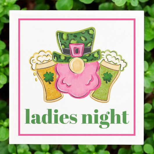 Ladys Night Leprechaun Beer St Patrick's Day Serviette