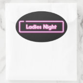 Ladys Night Neon LED-Signierung Ovaler Aufkleber (Tasche)