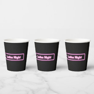 Ladys Night Neon LED-Signierung Pappbecher