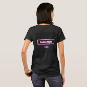 Ladys Night Neon LED Signierung Personalisiert T-Shirt (Schwarz voll)