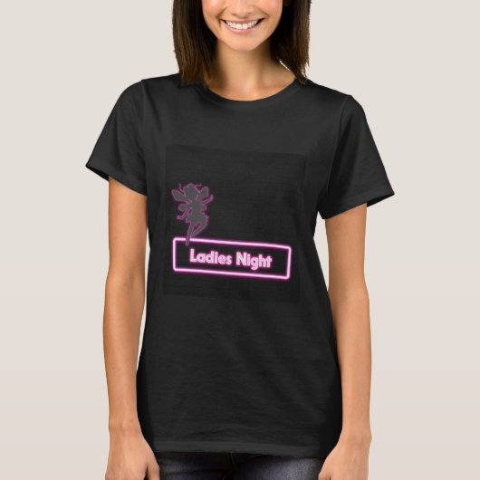 Ladys Night Neon LED Signierung Personalisiert T-Shirt (Vorderseite)