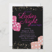 Ladys Night Neon Pink Sign Game Night Diät Einladung (Vorderseite)