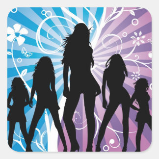 Ladys Night Quadratischer Aufkleber