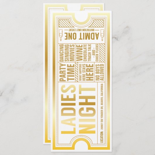 Ladys Night - vollständig anpassbare Einladung (Vorne/Hinten)