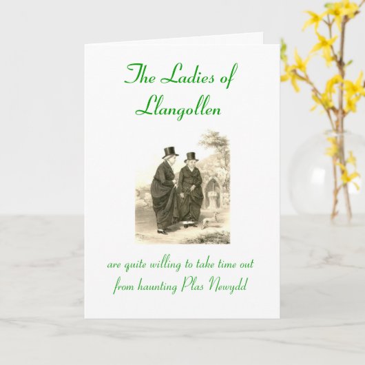 Ladys of Llangollen St. David's Day Gruß Karte (Gelbe Blume)