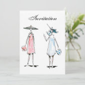 Ladys off to Lunch Einladung (Stehend Vorderseite)