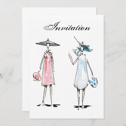Ladys off to Lunch Einladung (Vorne/Hinten)