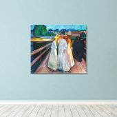 Ladys on Bridge | Edvard Munch | Leinwanddruck (Insitu (Holzboden))