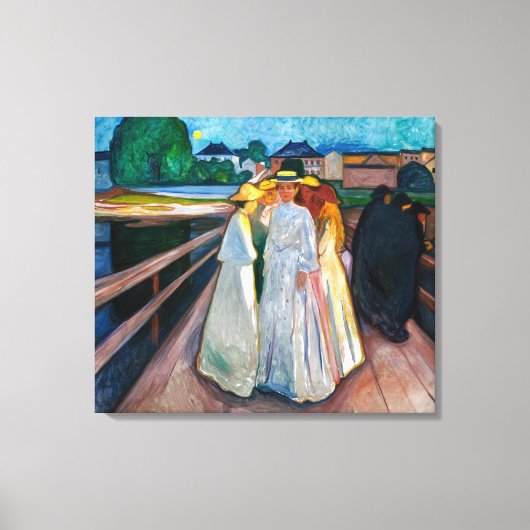 Ladys on Bridge | Edvard Munch | Leinwanddruck (Vorderseite)