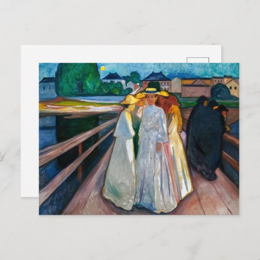 Ladys on Bridge | Edvard Munch | Postkarte (Vorne/Hinten)
