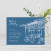 Ladys Pavilion Central Park New York Wedding Einladung (Stehend Vorderseite)