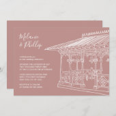 Ladys Pavilion Central Park New York Wedding Einladung (Vorne/Hinten)