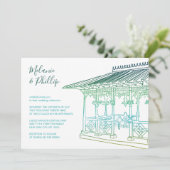 Ladys Pavilion Central Park New York Wedding Einladung (Stehend Vorderseite)