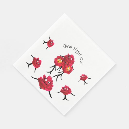 Ladys peonies serviette (Ecke)