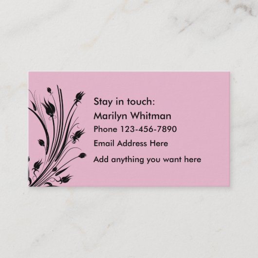 Ladys Personal Contact Cards Telefonnummerkarte (Vorderseite)