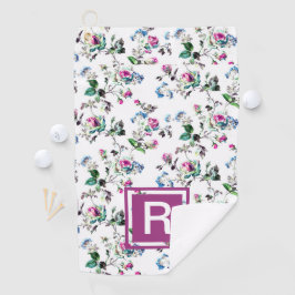 Ladys Personalisiert Floral Monogram Golf Handtuch