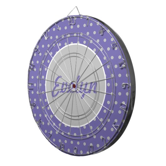 Ladys' Personalisiert Polka Dot Dartboard (Lavende Dartscheibe (Vorderseite rechts)